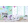 Dětská postel Happy pro dvě děti - růžový pony (Barva bílá, Velikost spací plochy 160x80, Krátká zábrana ne)