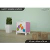Noční stolek Animals SZN03 - AM11 (Barva bílá, Otevírání dvířek pravé)