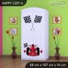 Skříň Happy SZ07 - auto s vlajkou (Barva bílá, Vnitřek skříně šatní tyč)