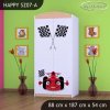 Skříň Happy SZ07 - auto s vlajkou (Barva bílá, Vnitřek skříně šatní tyč)