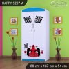 Skříň Happy SZ07 - auto s vlajkou (Barva bílá, Vnitřek skříně šatní tyč)