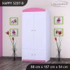 Skříň Happy SZ07 - bez motivu (Barva bílá, Vnitřek skříně šatní tyč)