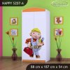 Skříň Happy SZ07 - bořek stavitel (Barva bílá, Vnitřek skříně šatní tyč)
