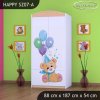 Skříň Happy SZ07 - medvídci s balónky (Barva bílá, Vnitřek skříně šatní tyč)