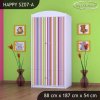 Skříň Happy SZ07 - barevné pásky (Barva bílá, Vnitřek skříně šatní tyč)