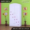 Skříň Happy SZ07 - bílá kočička (Barva bílá, Vnitřek skříně šatní tyč)