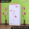 Skříň Happy SZ07 - princezna s motýlkami (Barva bílá, Vnitřek skříně šatní tyč)