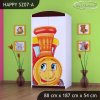 Skříň Happy SZ07 - lokomotiva (Barva bílá, Vnitřek skříně šatní tyč)