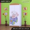 Skříň Happy SZ07 - medvídek v autě (Barva bílá, Vnitřek skříně šatní tyč)