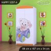 Skříň Happy SZ07 - medvídek v autě (Barva bílá, Vnitřek skříně šatní tyč)