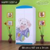 Skříň Happy SZ07 - medvídek v autě (Barva bílá, Vnitřek skříně šatní tyč)