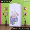 Skříň Happy SZ07 - medvídek v autě (Barva bílá, Vnitřek skříně šatní tyč)