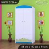 Skříň Happy SZ07 - modrý medvídek (Barva bílá, Vnitřek skříně šatní tyč)