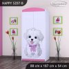 Skříň Happy SZ07 - pejsek s mašlí (Barva bílá, Vnitřek skříně šatní tyč)