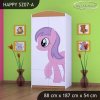 Skříň Happy SZ07 - růžový pony (Barva bílá, Vnitřek skříně šatní tyč)