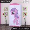 Skříň Happy SZ07 - růžový pony (Barva bílá, Vnitřek skříně šatní tyč)