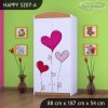 Skříň Happy SZ07 - srdíčka (Barva bílá, Vnitřek skříně šatní tyč)