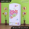 Skříň Happy SZ07 - srdce s květy (Barva bílá, Vnitřek skříně šatní tyč)