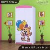 Skříň Happy SZ07 - šťastný medvídek (Barva bílá, Vnitřek skříně šatní tyč)