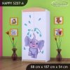 Skříň Happy SZ07 - stříkající sloník (Barva bílá, Vnitřek skříně šatní tyč)