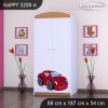 Skříň Happy SZ08 - pohádkové auto (Barva bílá, Vnitřek skříně šatní tyč)