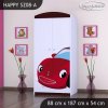Skříň Happy SZ08 - pohádkové auto (Barva bílá, Vnitřek skříně šatní tyč)