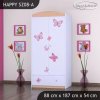 Skříň Happy SZ08 - víla s motýlkami (Barva bílá, Vnitřek skříně šatní tyč)