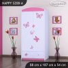 Skříň Happy SZ08 - víla s motýlkami (Barva bílá, Vnitřek skříně šatní tyč)