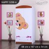 Skříň Happy SZ08 - medvídek s mašlí (Barva bílá, Vnitřek skříně šatní tyč)