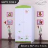 Skříň Happy SZ08 - medvídek s kyticí (Barva bílá, Vnitřek skříně šatní tyč)