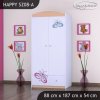 Skříň Happy SZ08 - motýlek (Barva bílá, Vnitřek skříně šatní tyč)