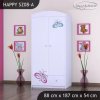 Skříň Happy SZ08 - motýlek (Barva bílá, Vnitřek skříně šatní tyč)