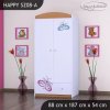Skříň Happy SZ08 - motýlek (Barva bílá, Vnitřek skříně šatní tyč)