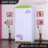 Skříň Happy SZ08 - motýlek (Barva bílá, Vnitřek skříně šatní tyč)