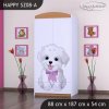 Skříň Happy SZ08 - pejsek s mašlí (Barva bílá, Vnitřek skříně šatní tyč)