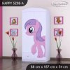 Skříň Happy SZ08 - růžový pony (Barva bílá, Vnitřek skříně šatní tyč)