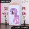 Skříň Happy SZ08 - růžový pony (Barva bílá, Vnitřek skříně šatní tyč)