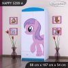 Skříň Happy SZ08 - růžový pony (Barva bílá, Vnitřek skříně šatní tyč)