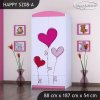 Skříň Happy SZ08 - srdíčka (Barva bílá, Vnitřek skříně šatní tyč)