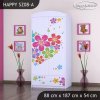 Skříň Happy SZ08 - srdce z květů (Barva bílá, Vnitřek skříně šatní tyč)