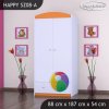 Skříň Happy SZ08 - slon s balónkem (Barva bílá, Vnitřek skříně šatní tyč)