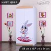 Skříň Happy SZ08 - super zajíček (Barva bílá, Vnitřek skříně šatní tyč)