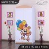 Skříň Happy SZ08 - šťastný medvídek (Barva bílá, Vnitřek skříně šatní tyč)