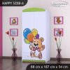 Skříň Happy SZ08 - šťastný medvídek (Barva bílá, Vnitřek skříně šatní tyč)