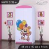 Skříň Happy SZ08 - šťastný medvídek (Barva bílá, Vnitřek skříně šatní tyč)