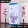 Skříň Happy SZ08 - stříkající sloník (Barva bílá, Vnitřek skříně šatní tyč)