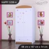 Skříň Happy SZ08 - zamilovaní králíčci (Barva bílá, Vnitřek skříně šatní tyč)