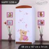 Skříň Happy SZ08 - zamilovaný medvídek (Barva bílá, Vnitřek skříně šatní tyč)