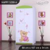Skříň Happy SZ08 - zamilovaný medvídek (Barva bílá, Vnitřek skříně šatní tyč)