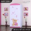 Skříň Happy SZ08 - zamilovaný medvídek (Barva bílá, Vnitřek skříně šatní tyč)